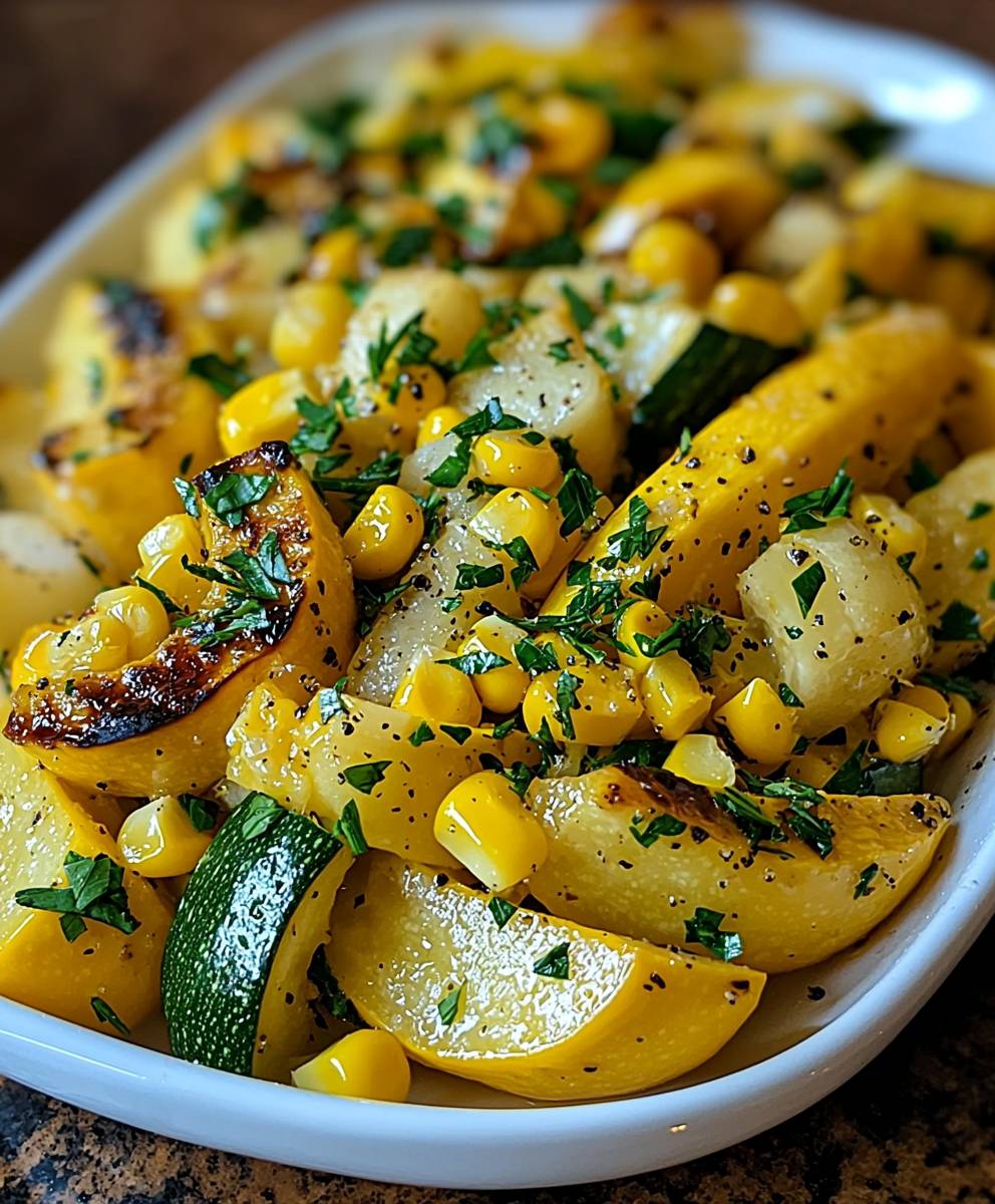 Sommerkürbis Mais Gericht