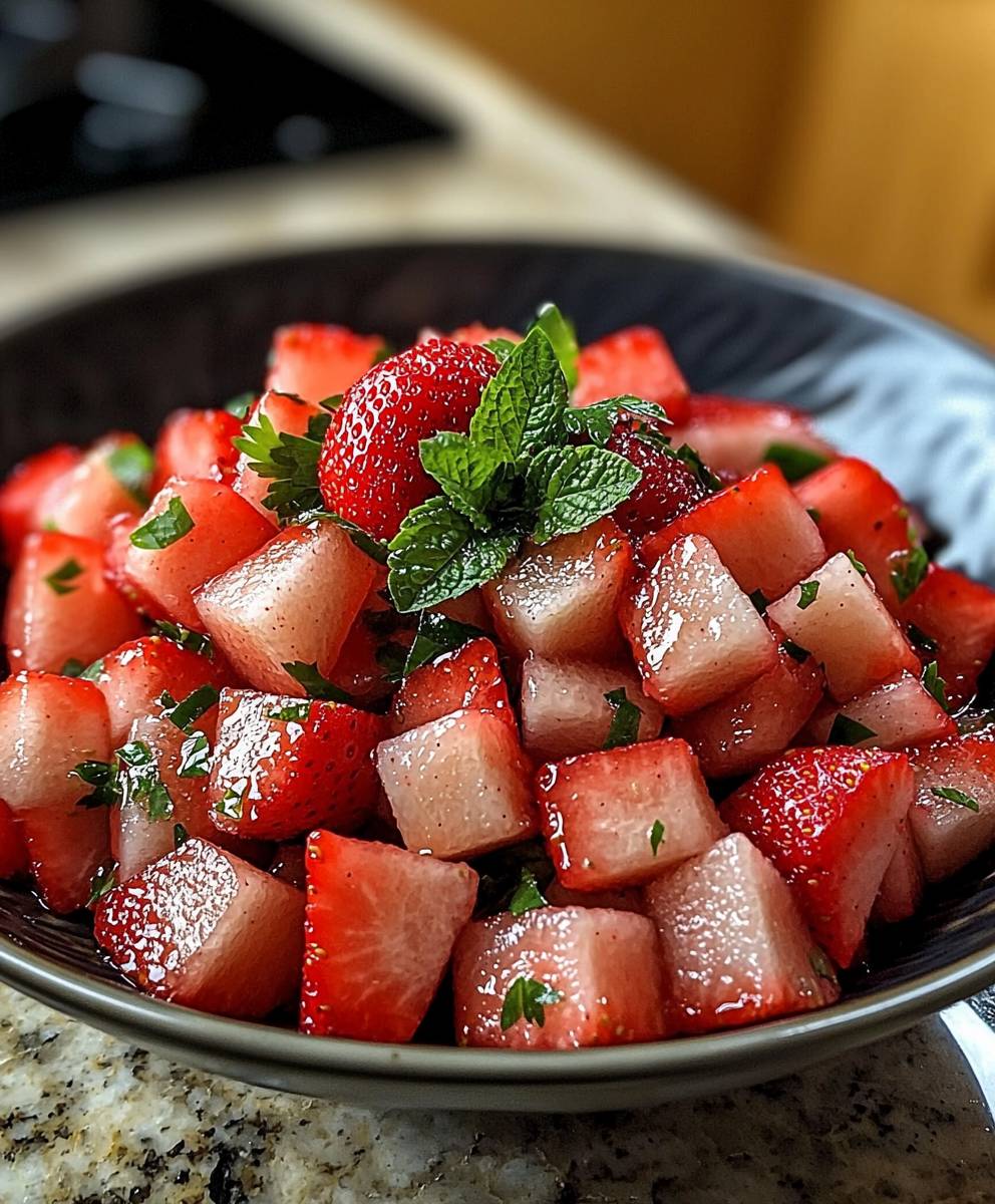 Erdbeer Wassermelonen Salat