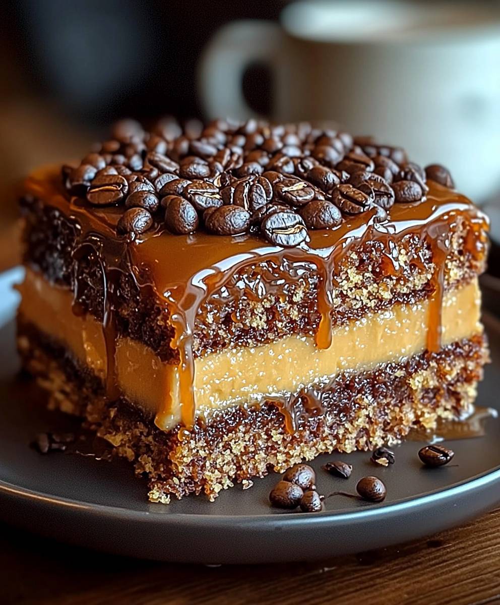 Klebriger Kaffee Karamell Kuchen