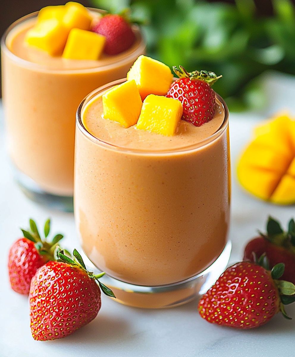 Erdbeer Mango Smoothie Tropisch