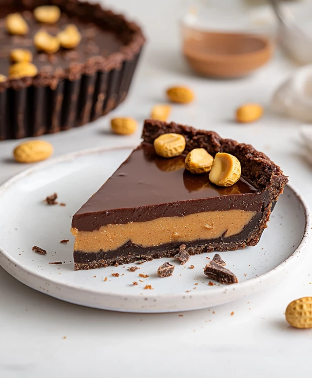 Schokoladen Erdnussbutter Tarte