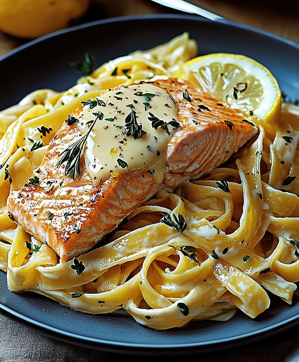 Lachs Tagliatelle Zitronensoße