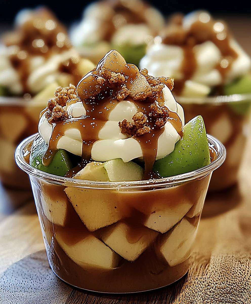 Karamell Apfel Dessert im Glas