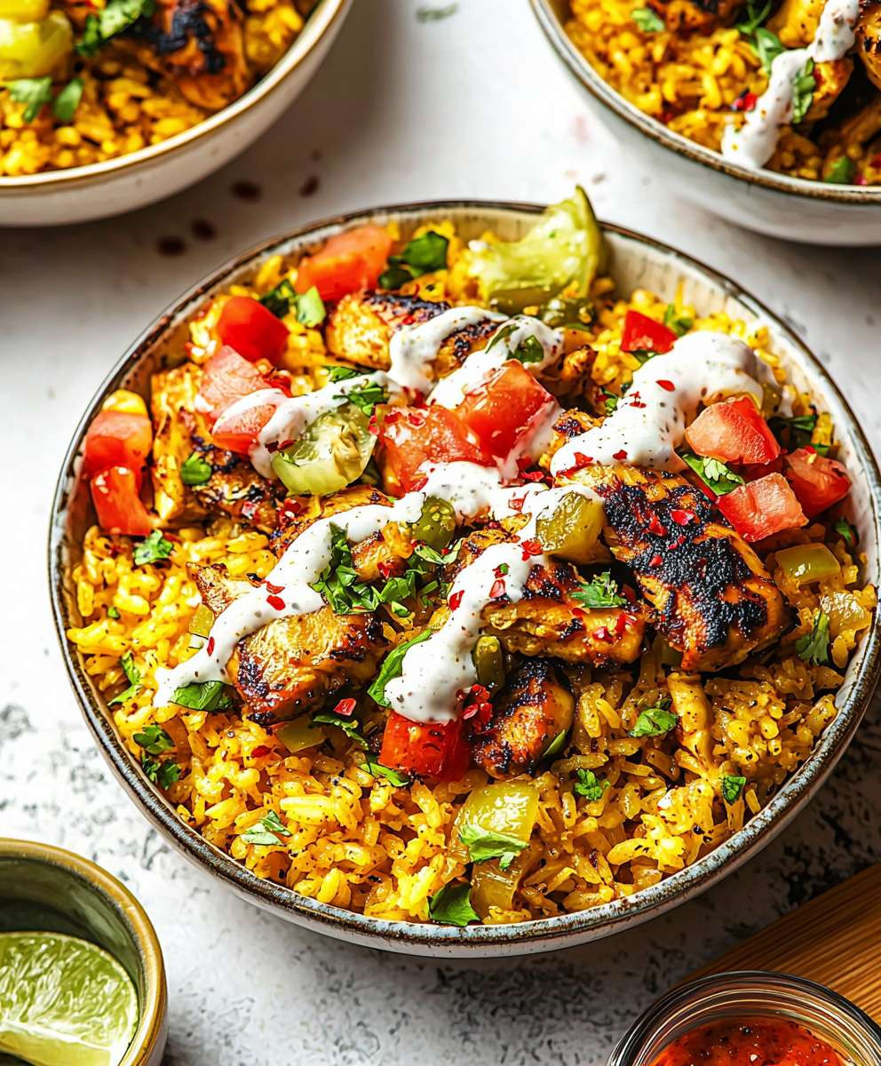 Halal Guys Hühnchen Reis Pfanne