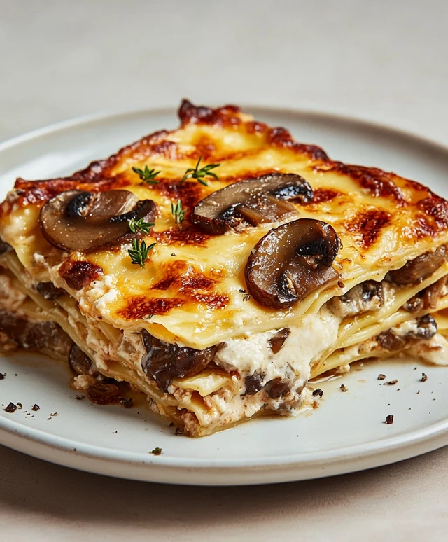 Cremige Pilzlasagne
