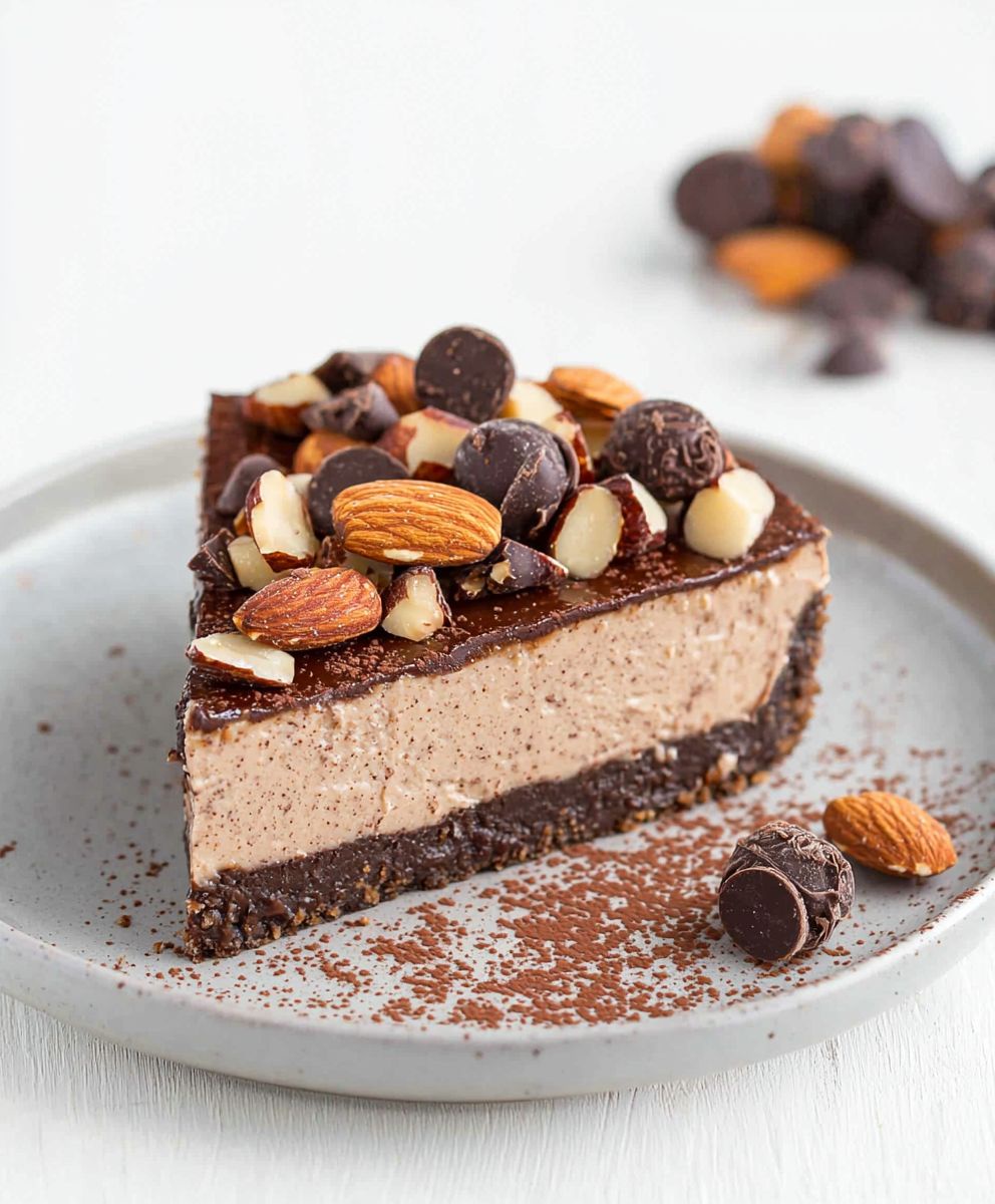 Veganer Schokoladen-Mandel-Käsekuchen