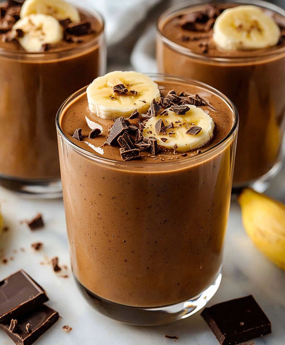 Schokoladen Erdnussbutter Bananen Smoothie