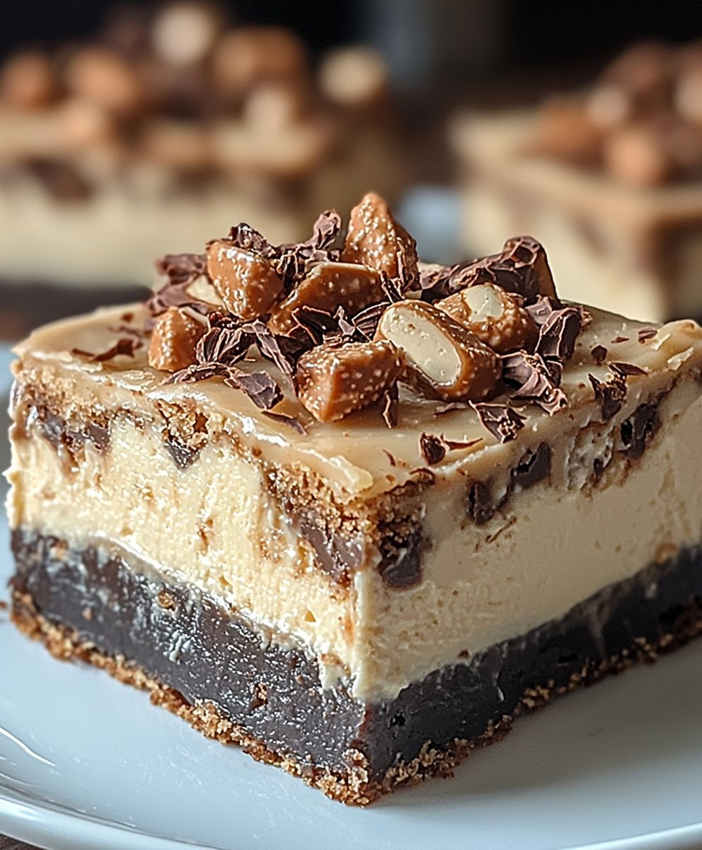Reeses Butterfinger Cheesecake Bars