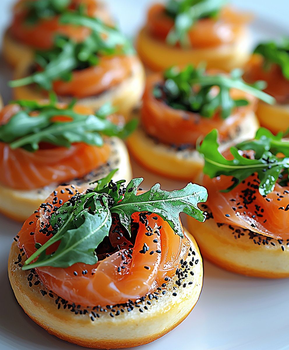 Räucherlachs Bagel mit Rucola