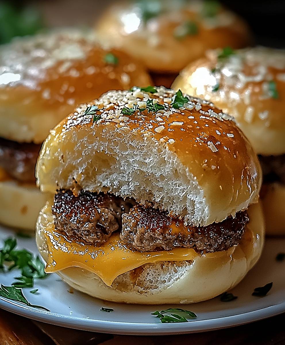 Cheeseburger Bomben Knoblauch Parmesan