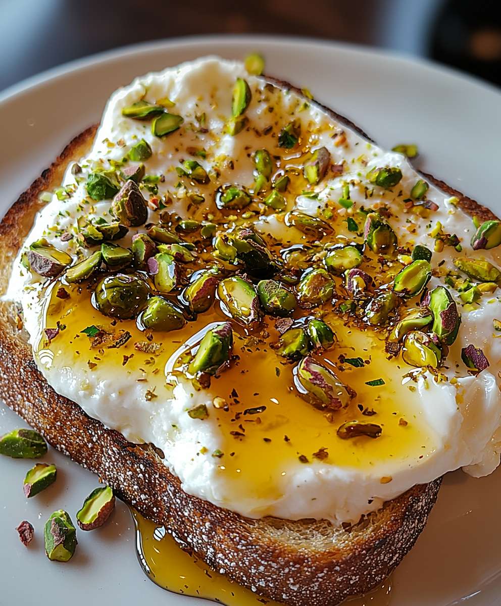 Burrata Toast Pistazien Honig