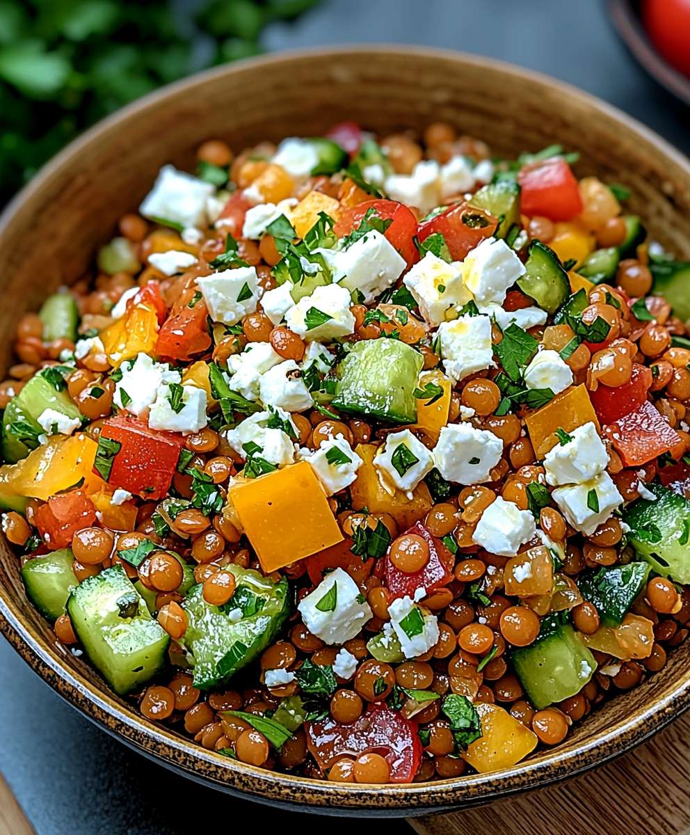 Roter Linsen Salat Feta
