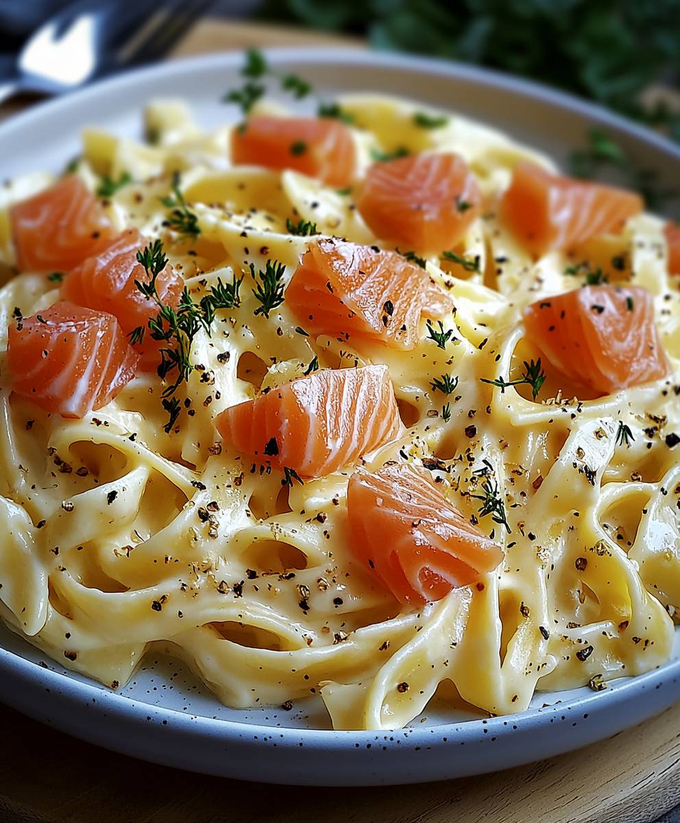 Räucherlachs Nudeln Frischkäse