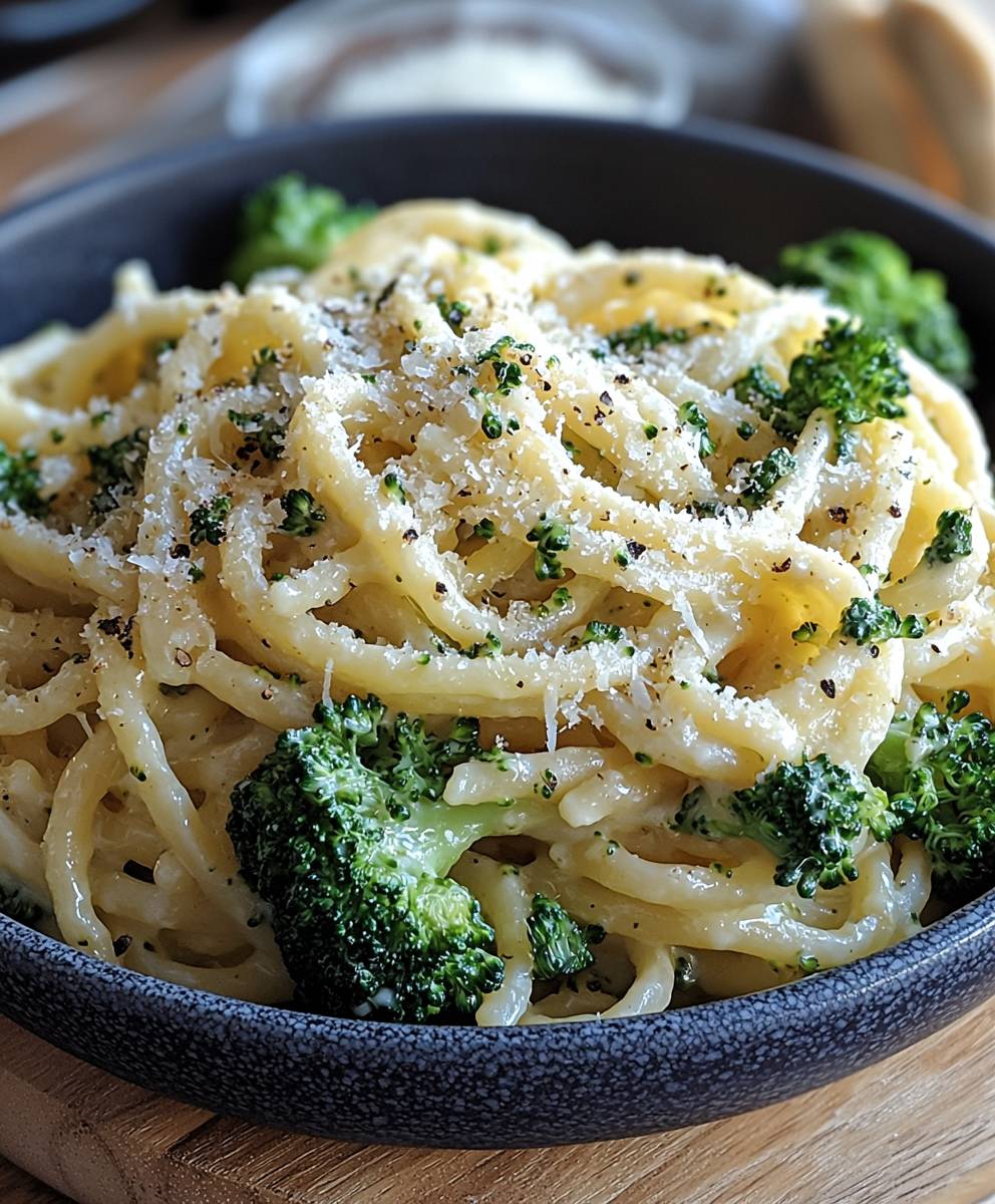 Brokkoli Nudeln Parmesan Soße