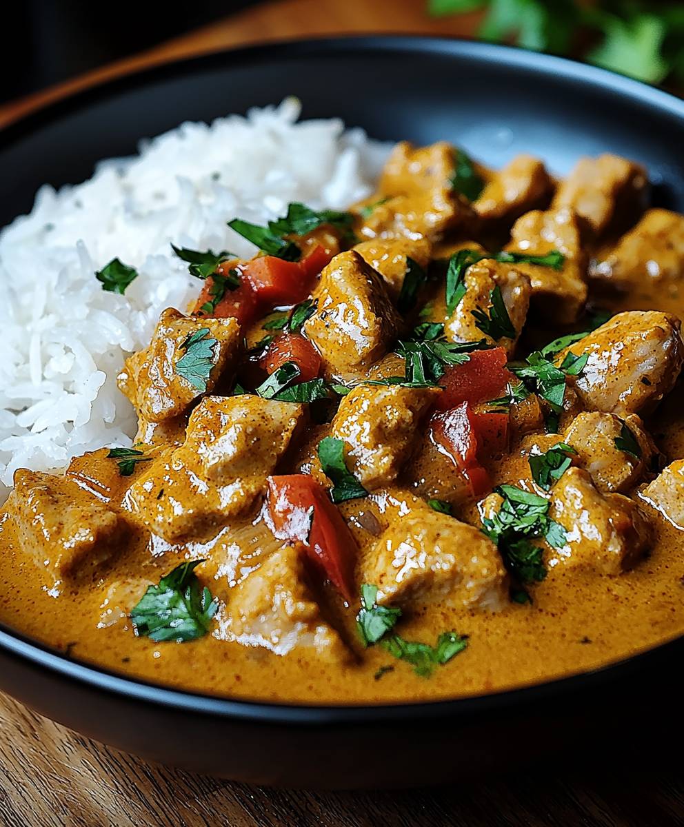 Curry Geschnetzeltes mit Reis