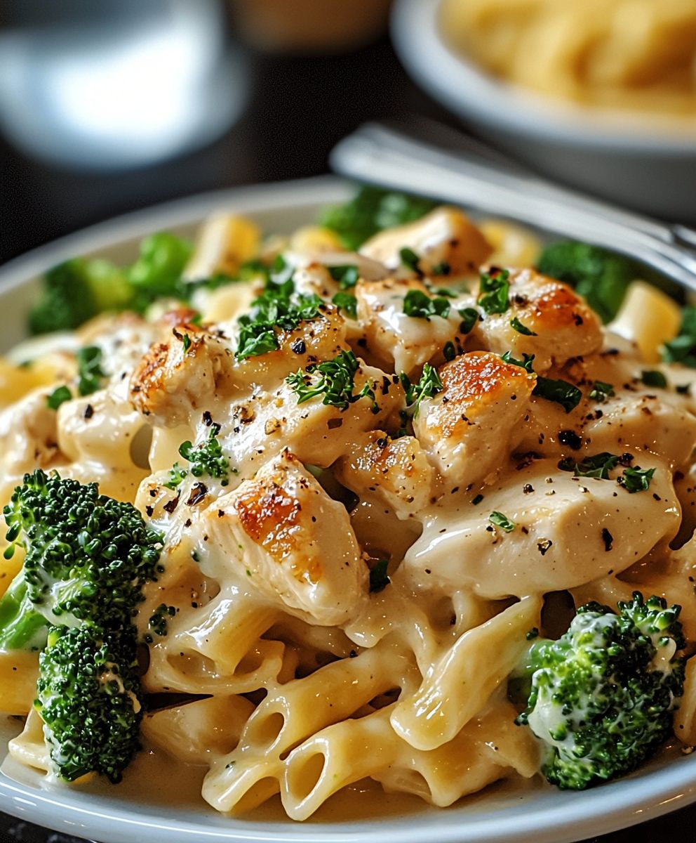 Hähnchen Brokkoli Alfredo Pasta