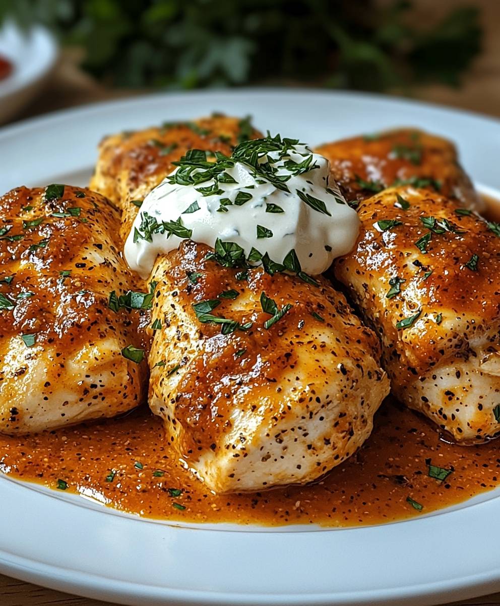 Ajvar Hähnchenfilet Schmandsauce