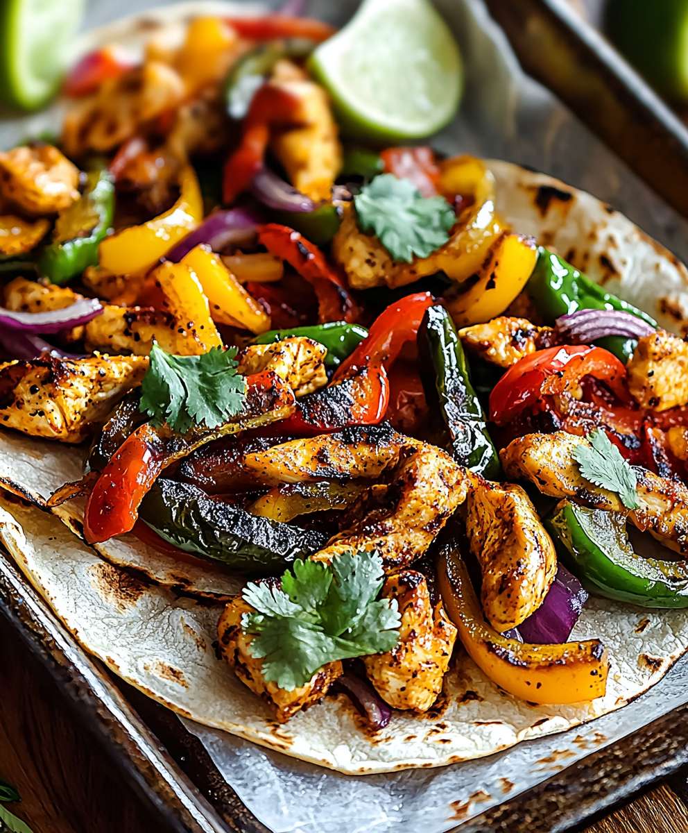 Poblano Hähnchen Fajitas Pfanne