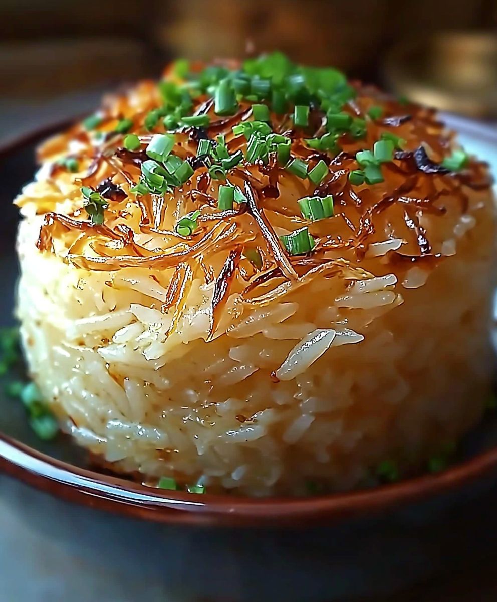 Goldener Zwiebel Butter Reis