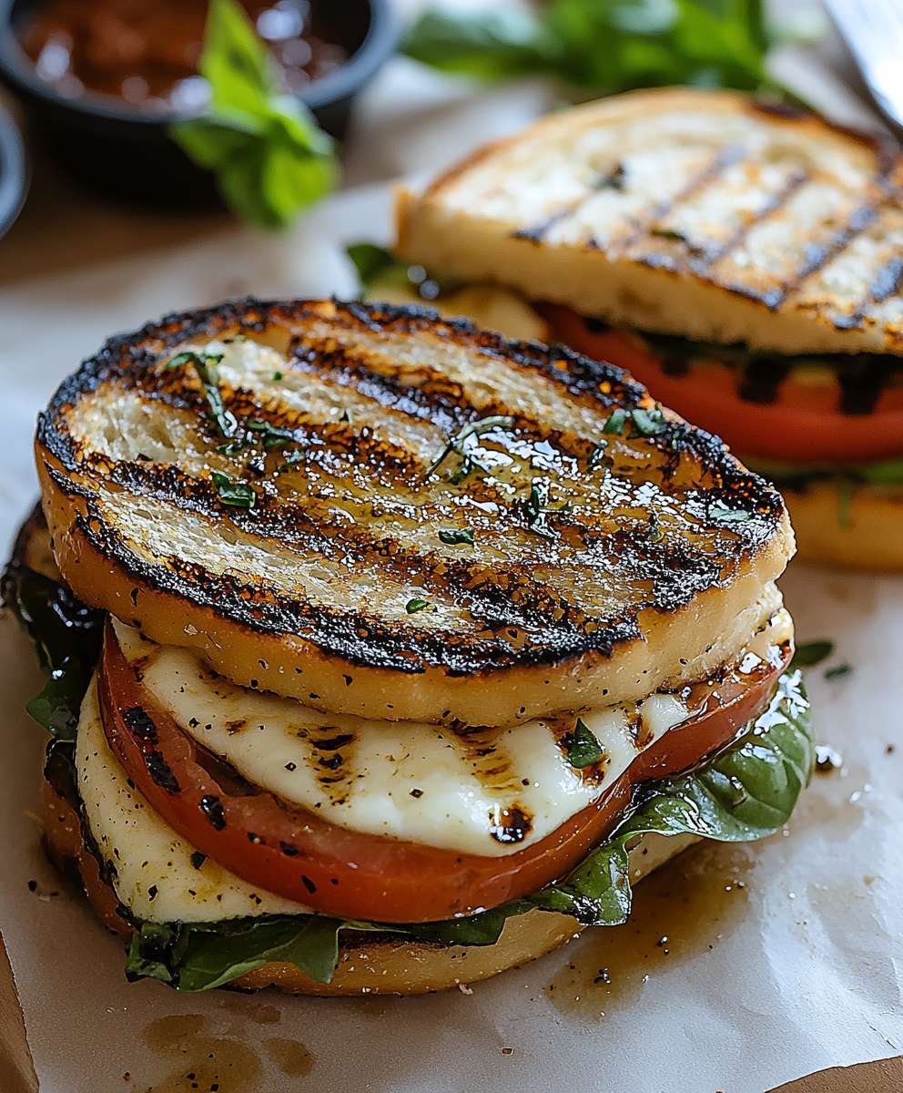 Gegrilltes Mozzarella Sandwich