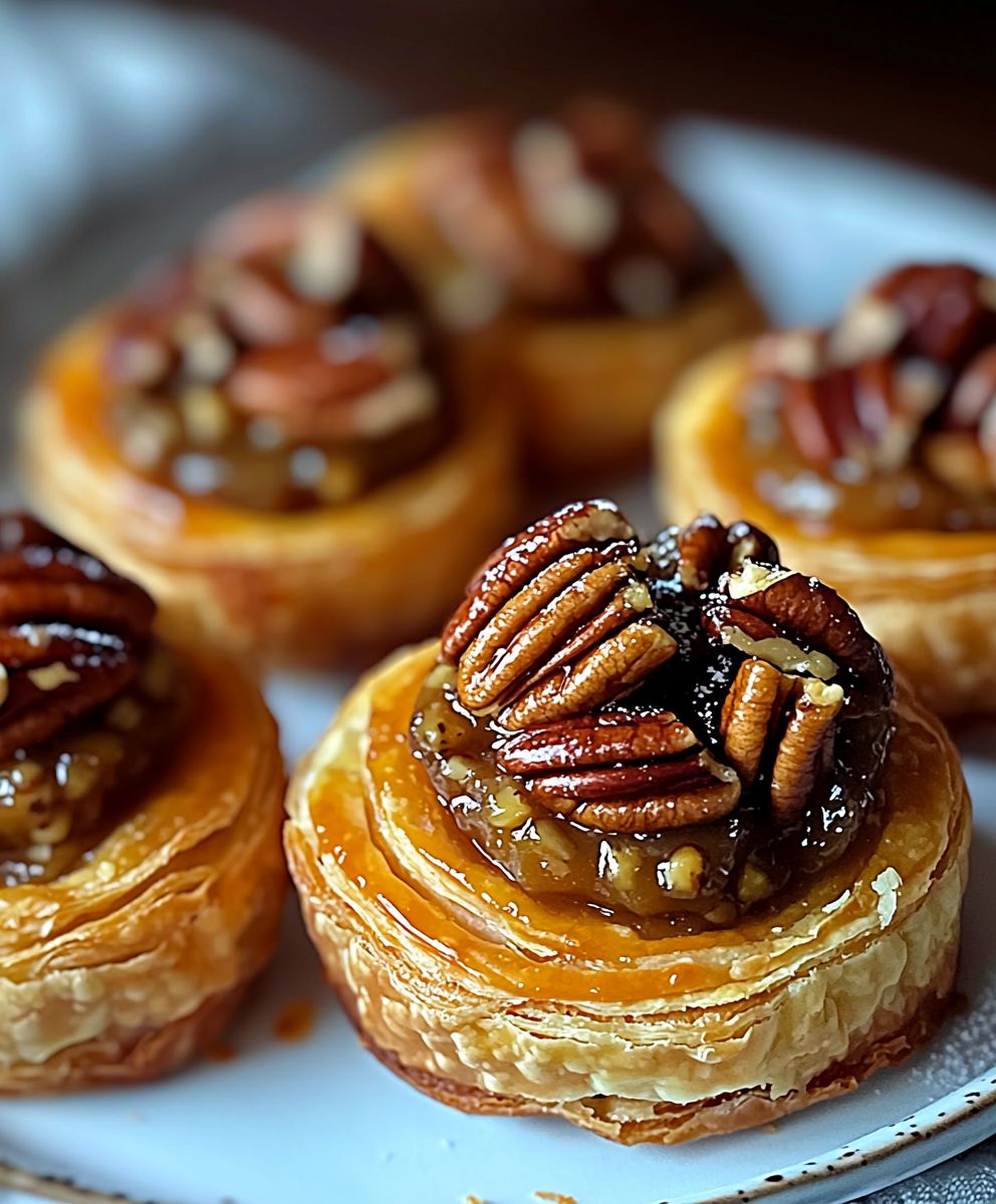 Blätterteig Pekannusskuchen Häppchen
