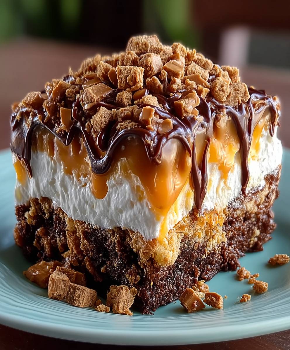 Butterfinger Schokoriegel Poke Kuchen