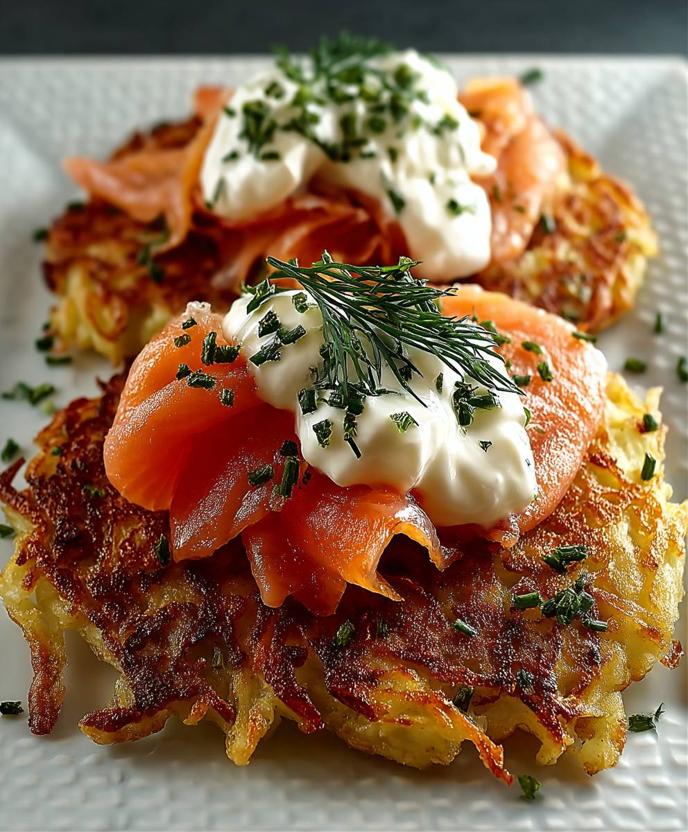 Kartoffelpuffer mit Lachs