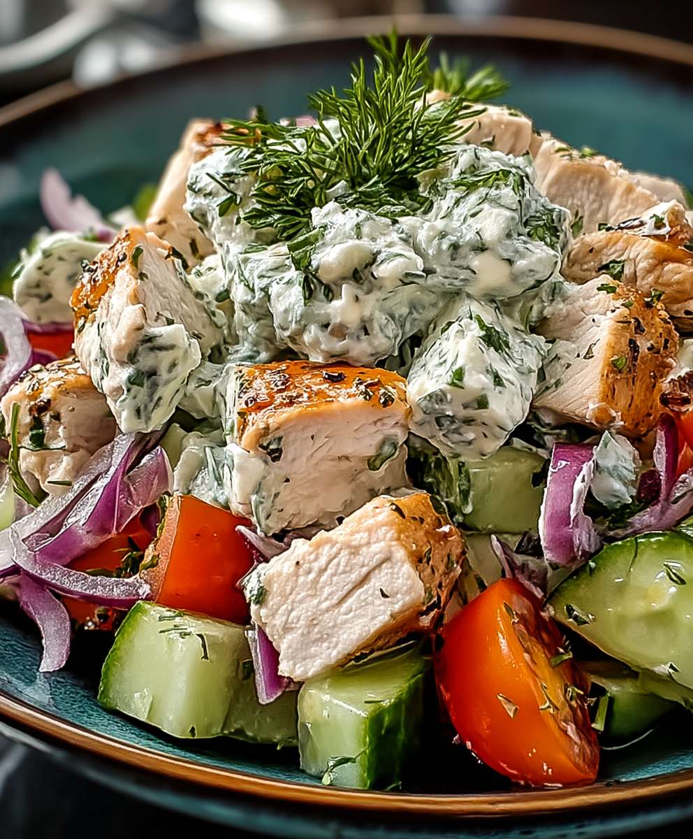 Tzatziki Hähnchensalat selber machen