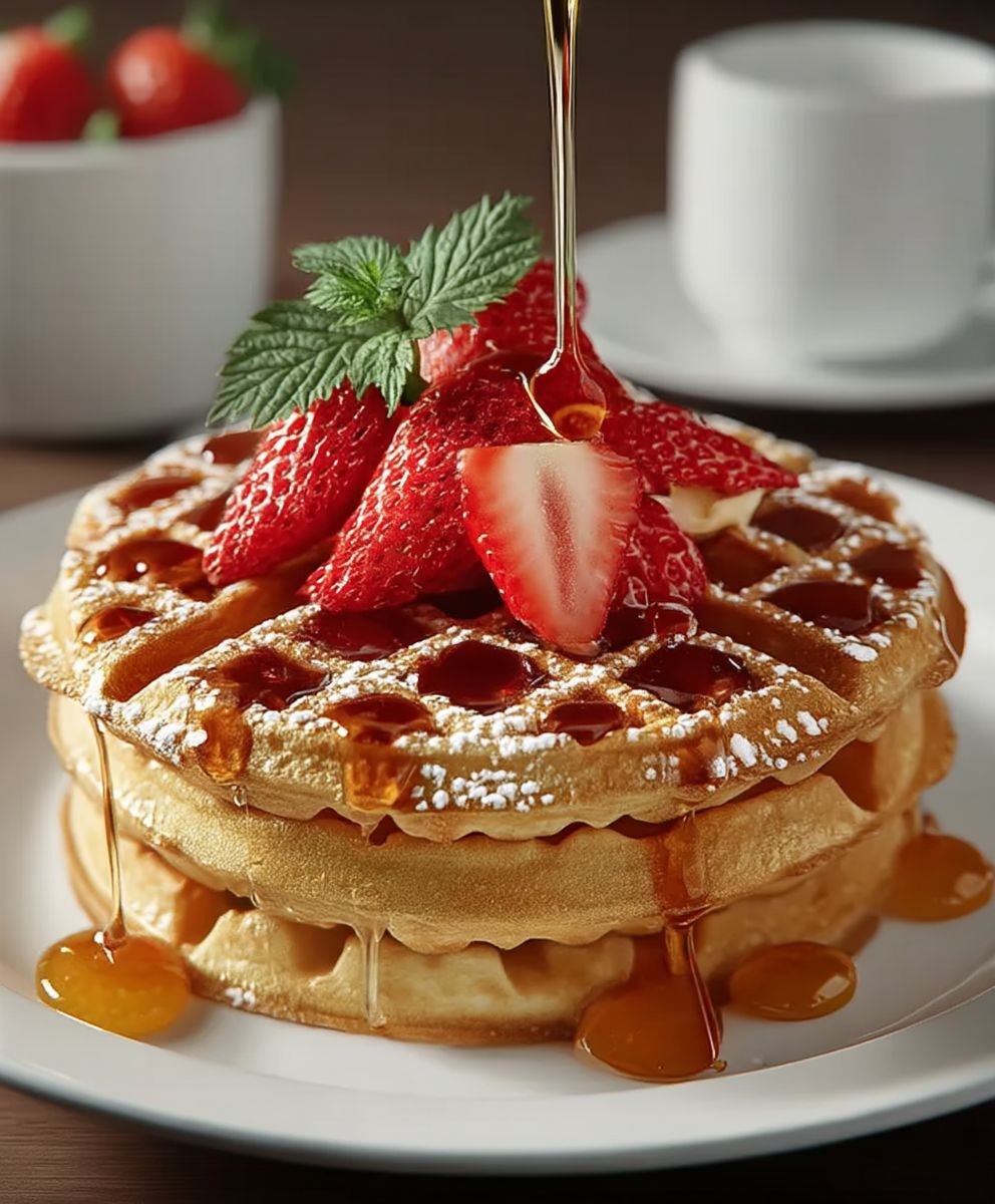 Buttermilchwaffeln Erdbeeren einfach