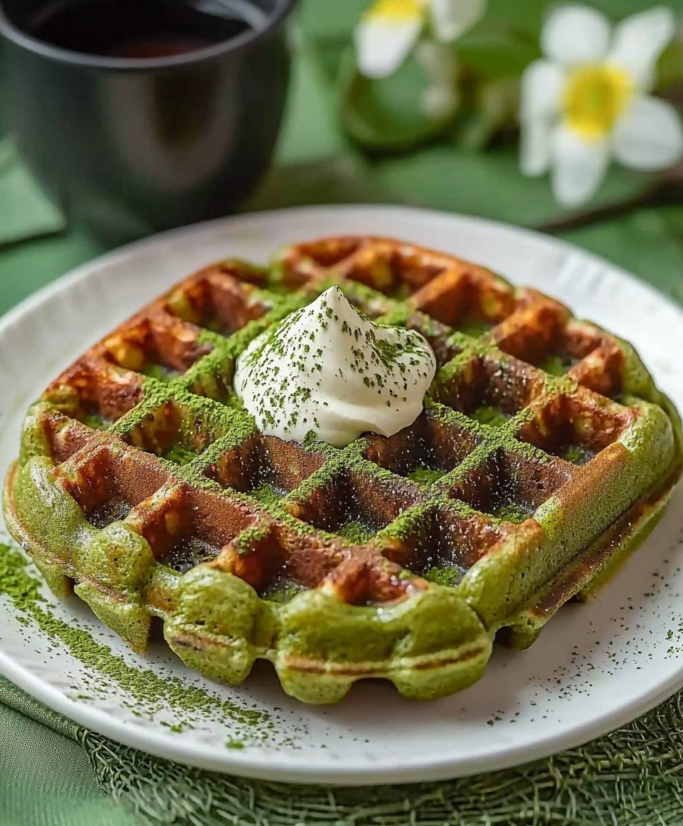 Matcha Waffeln backen