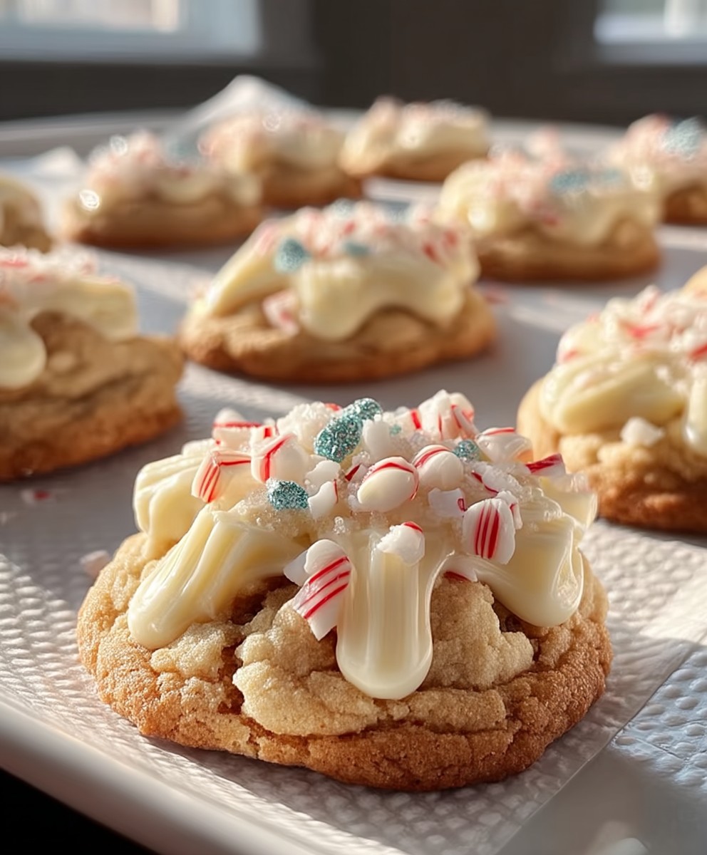 Weihnachtskekse weiße Schokolade Zuckerstange