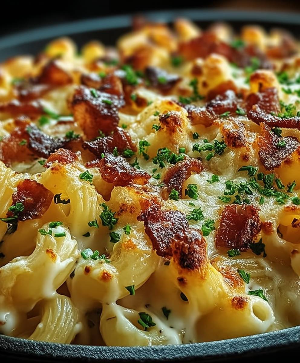 Nudelgratin Hähnchen Speck Ranch