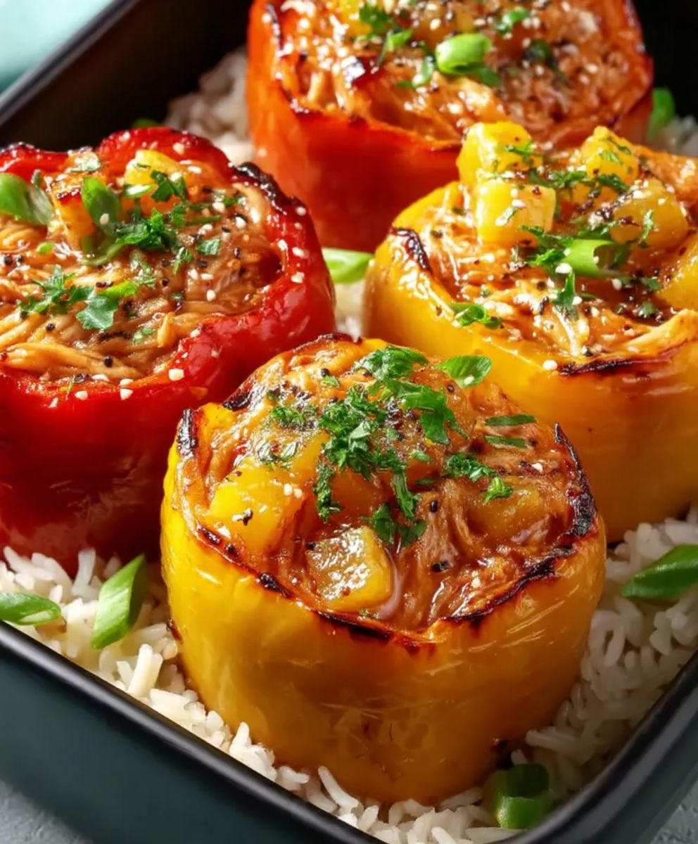 Gefüllte Paprika Teriyaki Hähnchen