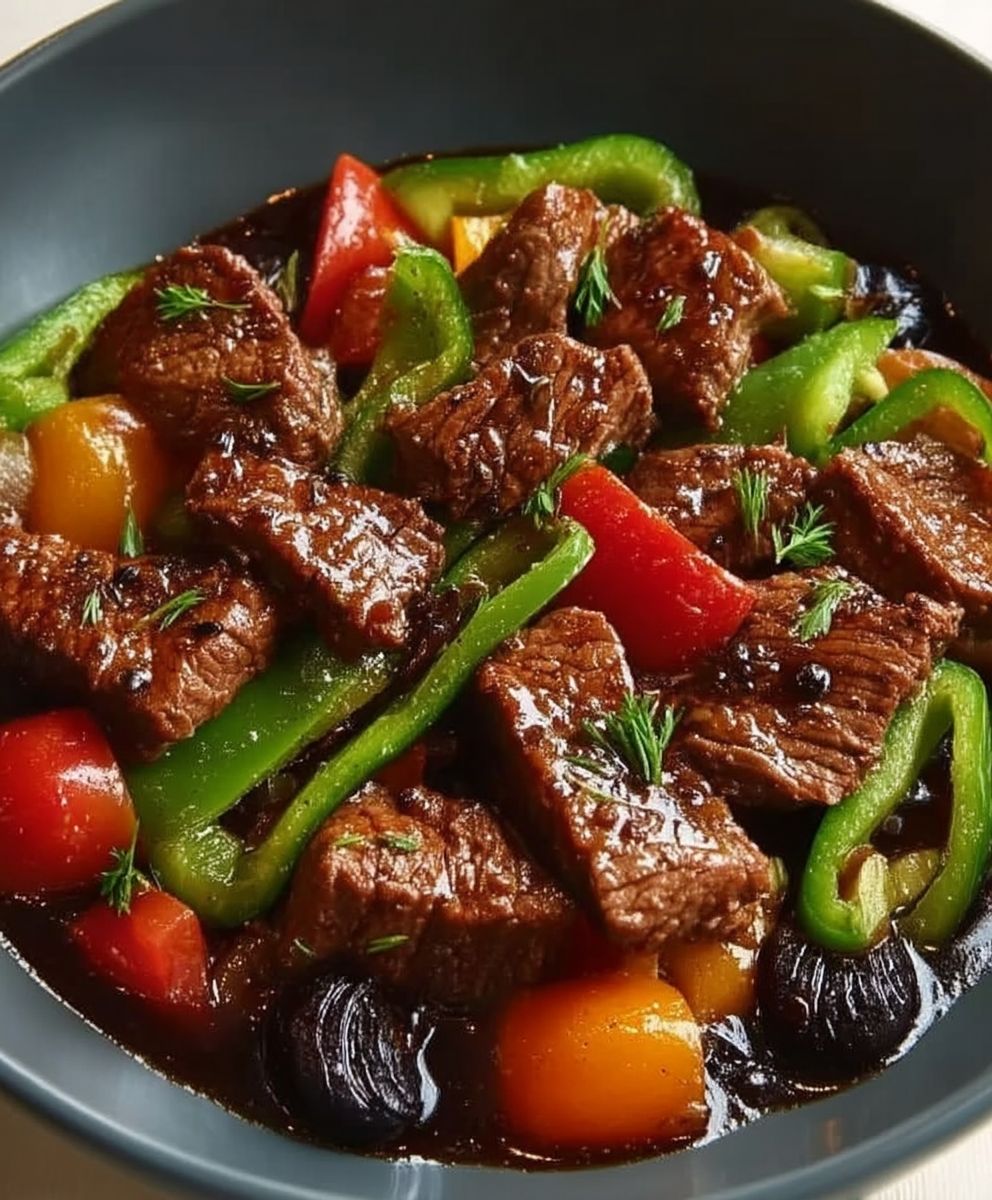 Rindfleisch Schwarzbohnensoße