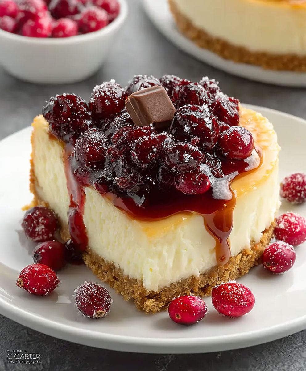 Weisse Schokolade Cranberry Käsekuchen