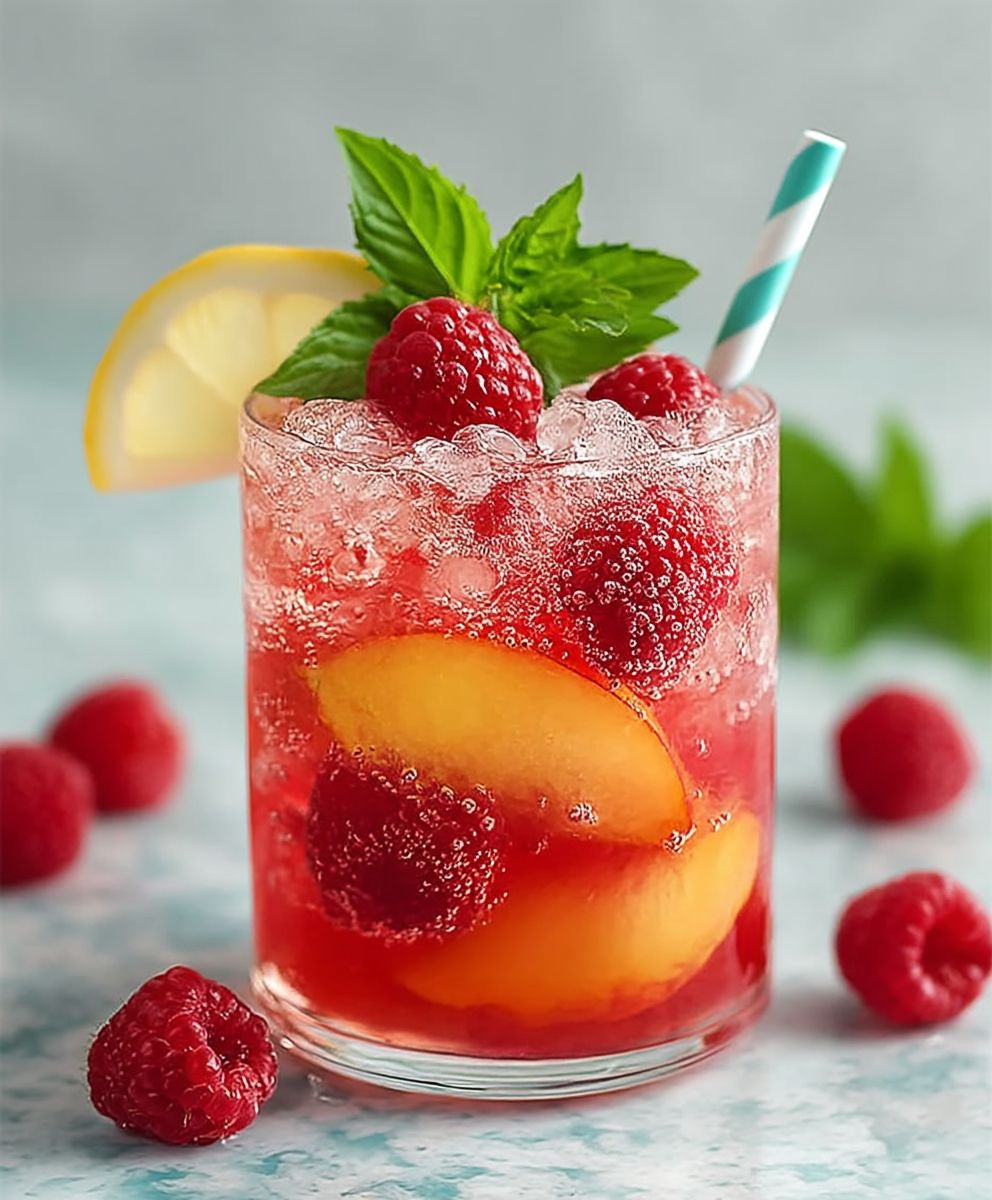 Himbeer Pfirsich Limonade selber machen