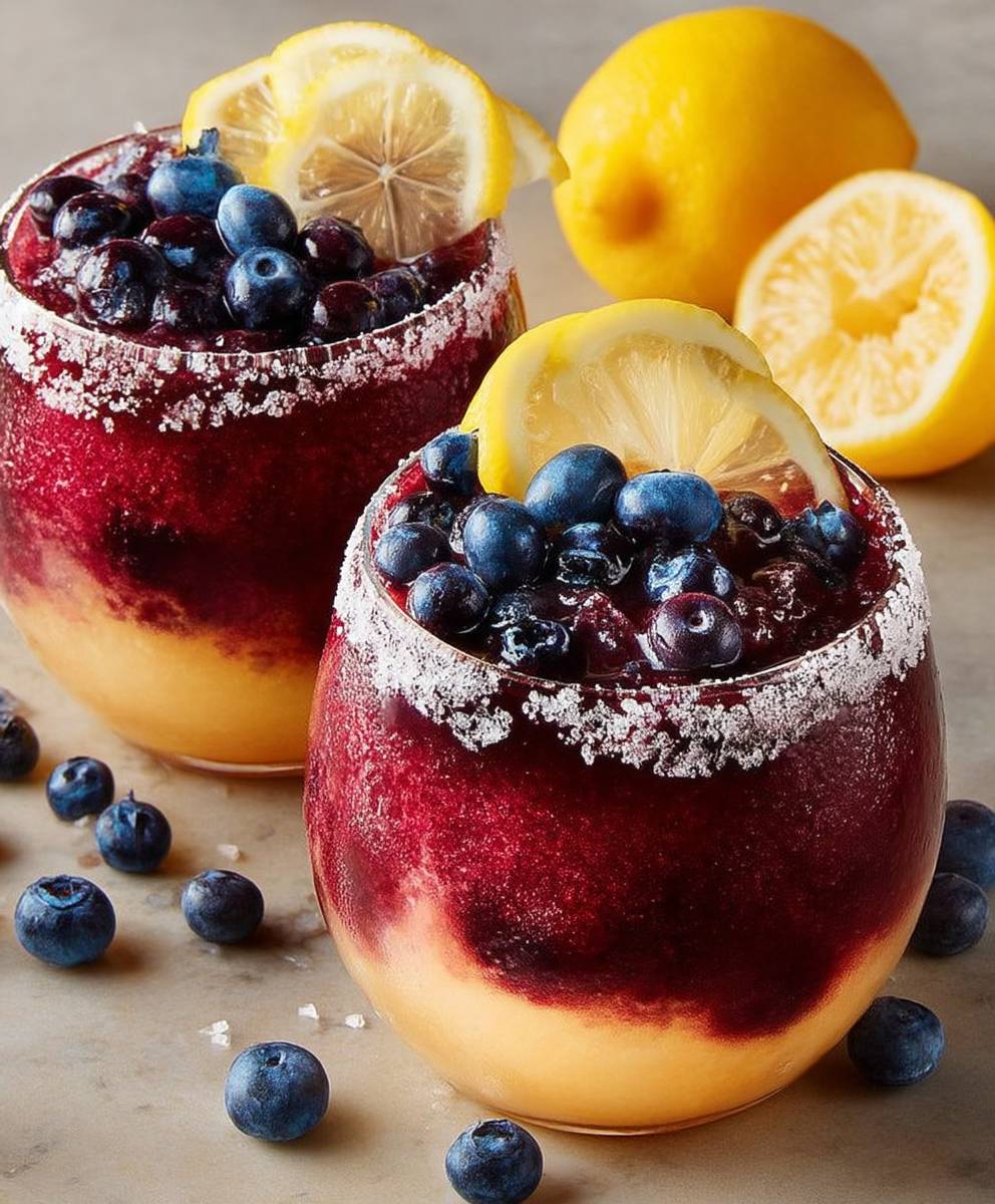 Blaubeer Zitronen Slushies selber machen