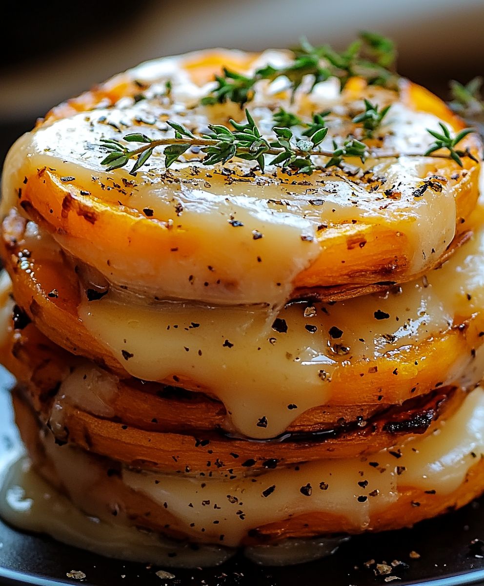 Süßkartoffel Gruyère Stacks
