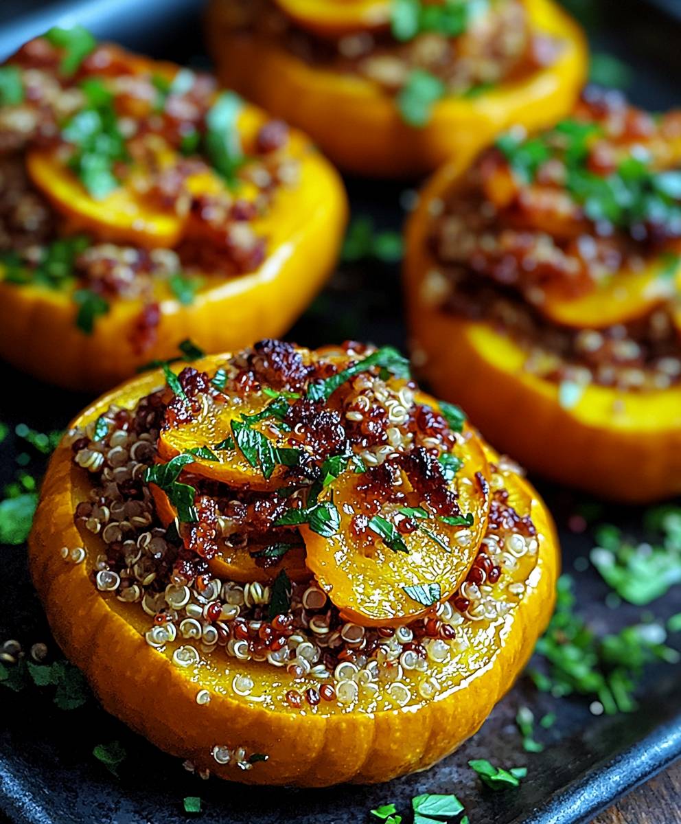 Gefüllte Quinoa Kürbisringe