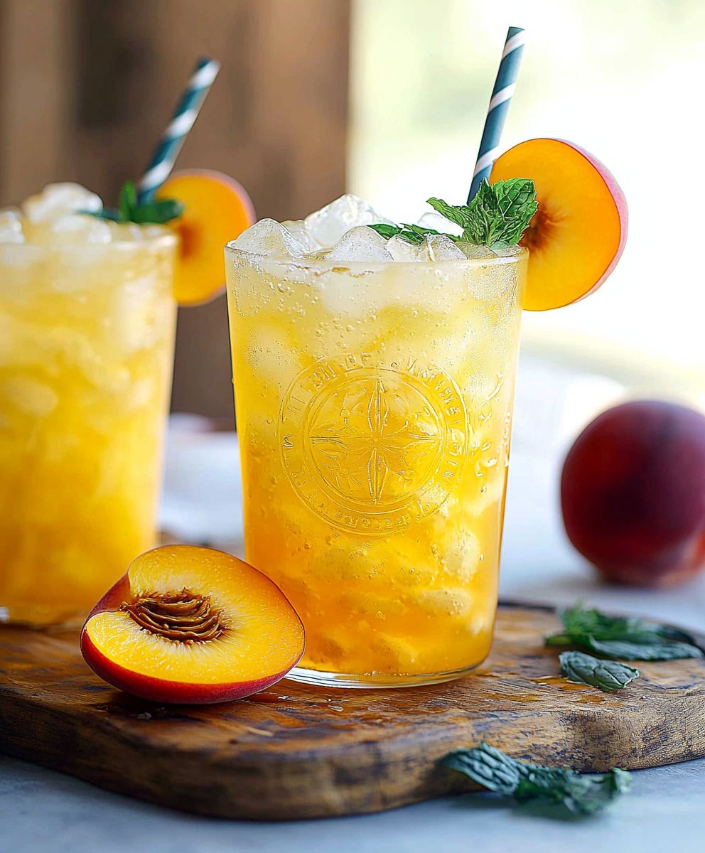 Pfirsich Grüntee Limonade selber machen