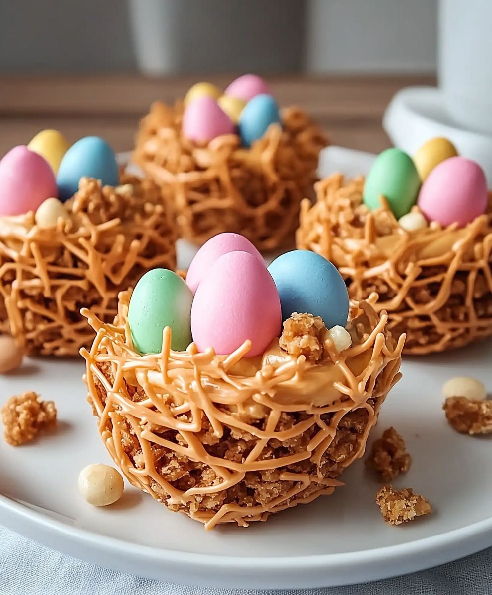 Ostereier Erdnussbutter Haystacks