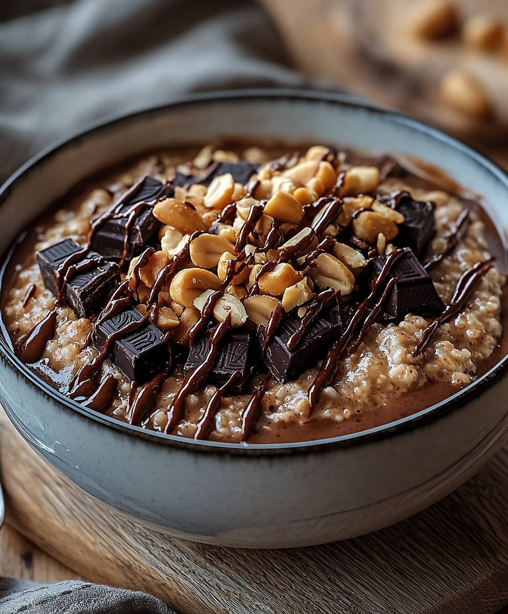 Kaffee Porridge Schokolade Erdnuss