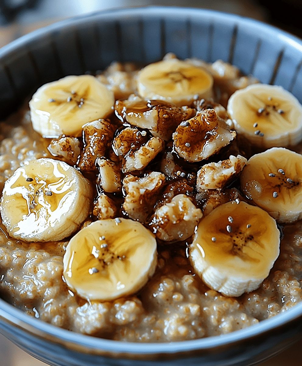 Hirse Porridge karamellisierte Banane