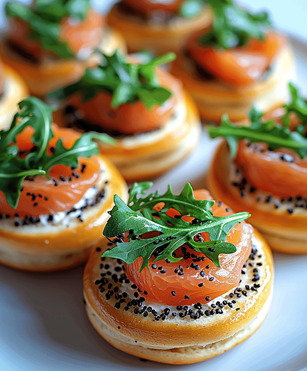 Räucherlachs Bagel mit Rucola