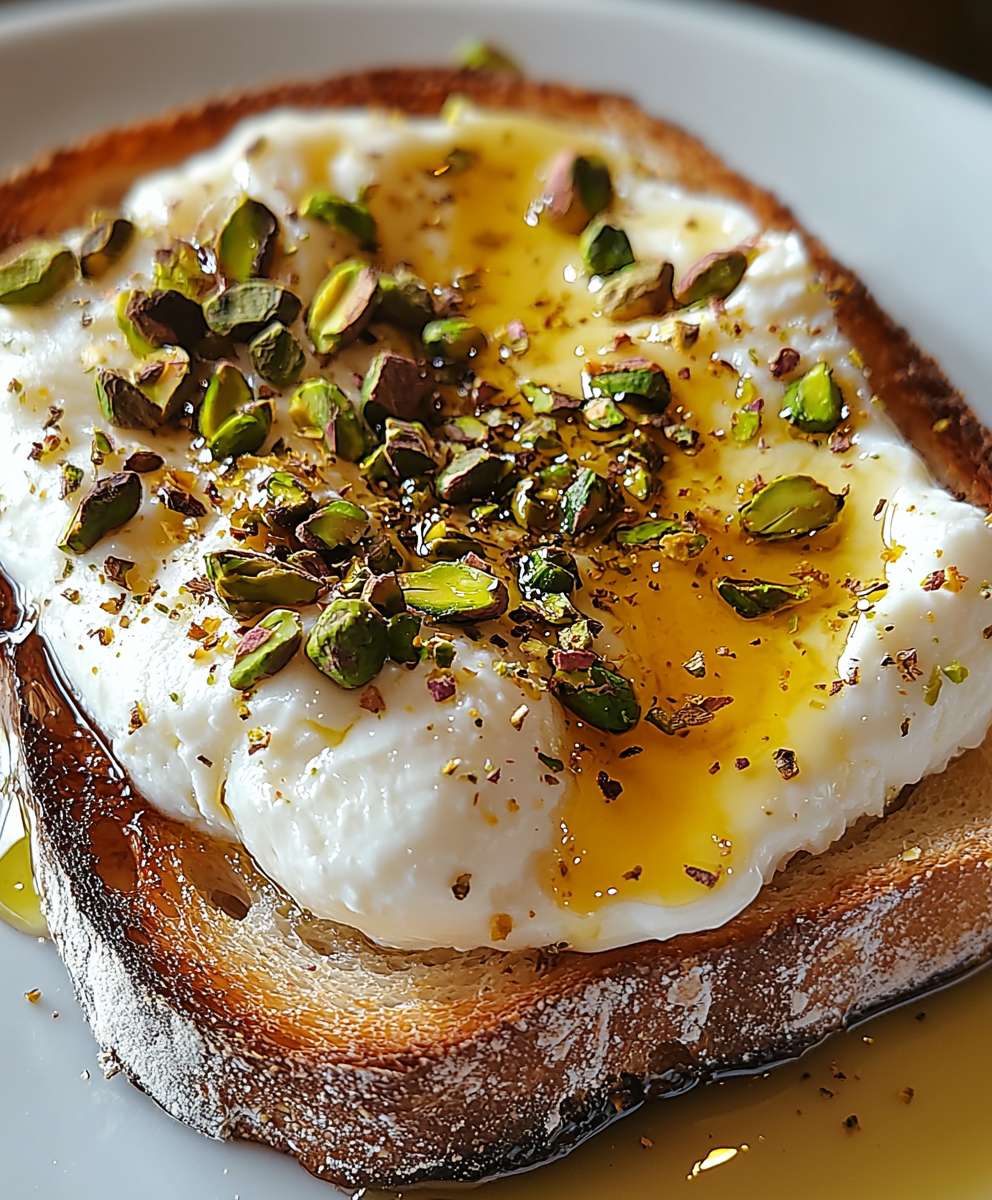 Burrata Toast Pistazien Honig
