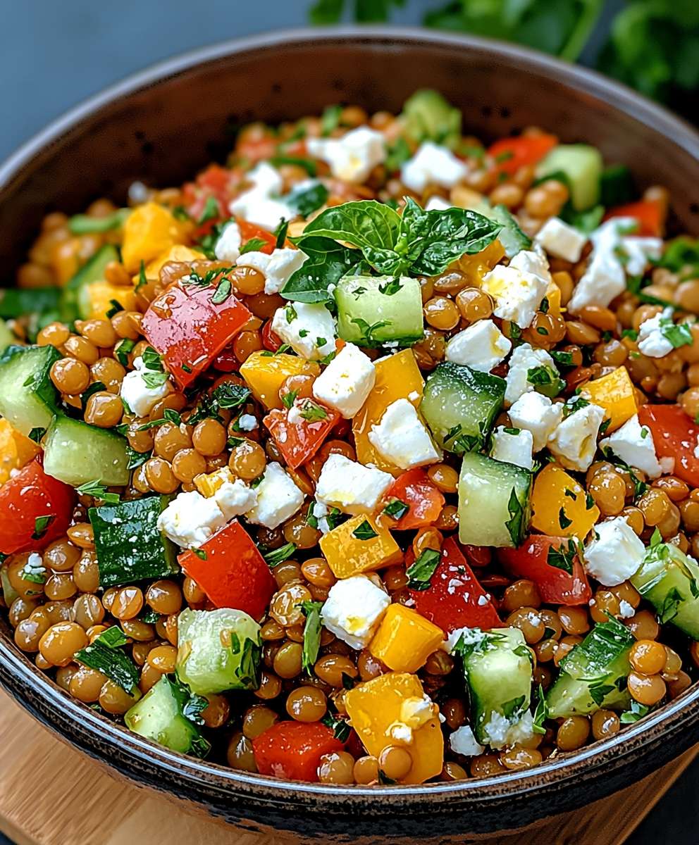 Roter Linsen Salat Feta