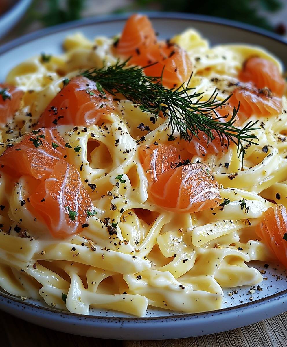 Räucherlachs Nudeln Frischkäse