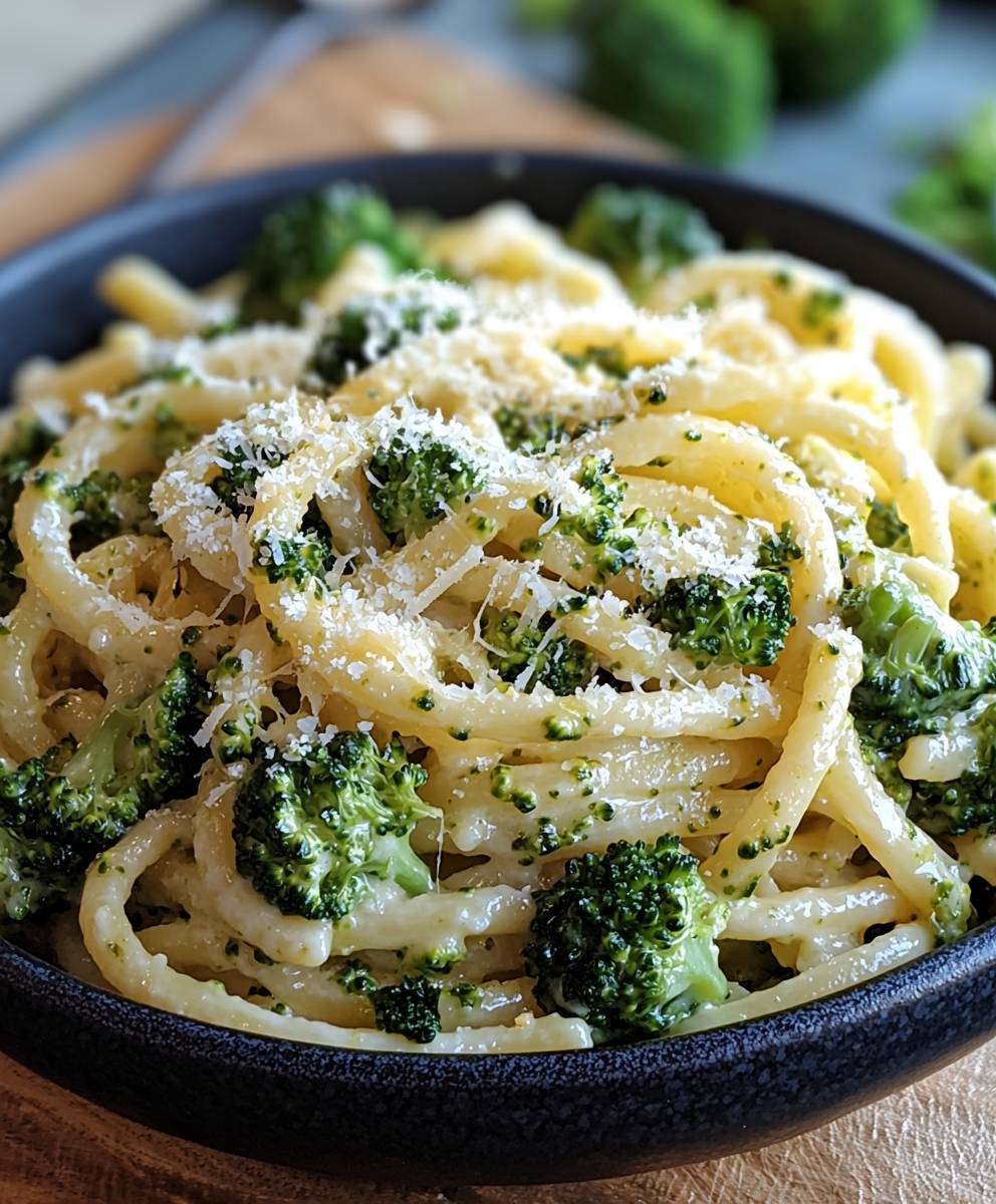 Brokkoli Nudeln Parmesan Soße