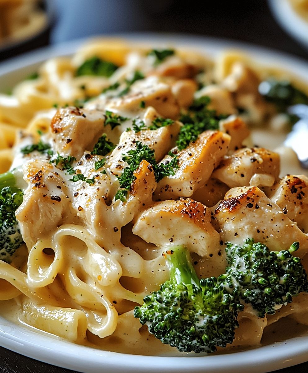Hähnchen Brokkoli Alfredo Pasta