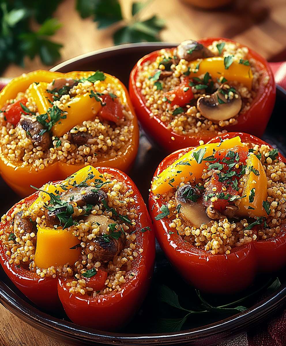 Gefüllte Paprika mit Hirse